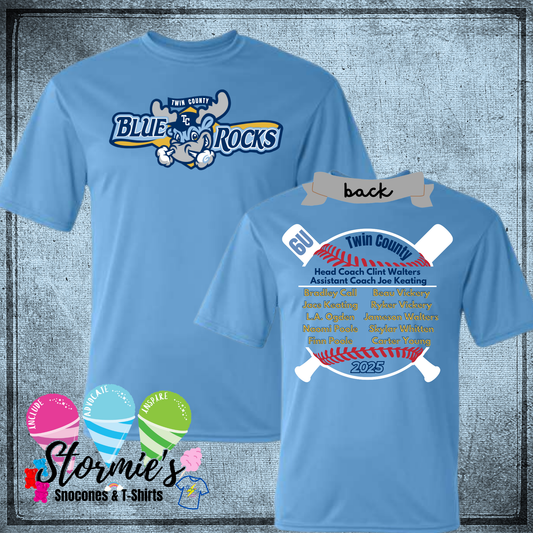 Blue Rocks 6U Twin County 2025 Columbia Blue Dry Fit Shirt