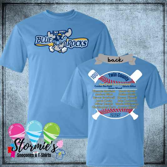 Blue Rocks 10U Twin County 2025 Columbia Blue Dry Fit Shirt