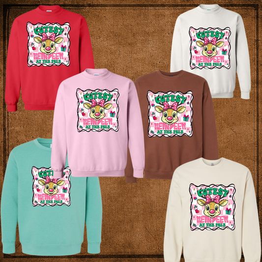 Girl Cutest Reindeer Sweatshirt
