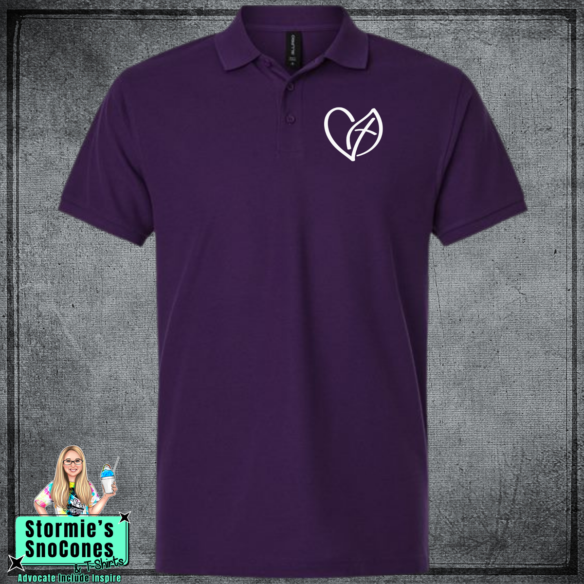 Grace Church Men's Printed Purple Polo shirt