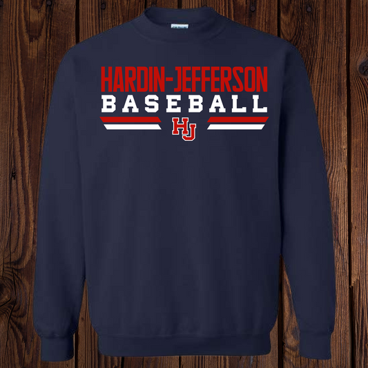 Hardin Jefferson Baseball Lines Navy Sweatshirt & Hoodie & Long Sleeve Shirt