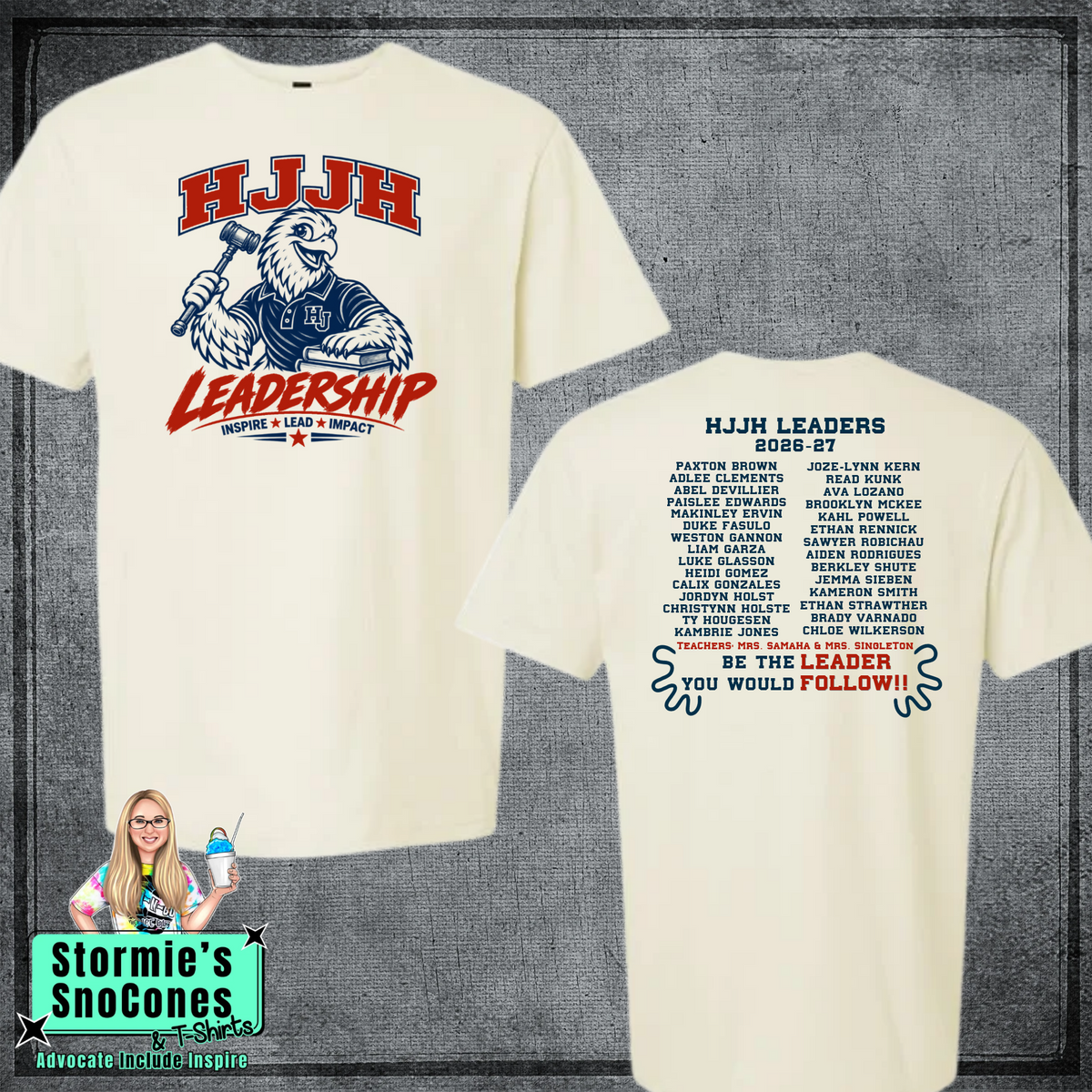 HJJH Leadership 2026-27 Cream Gildan Comfort Colors Tultex Shirt