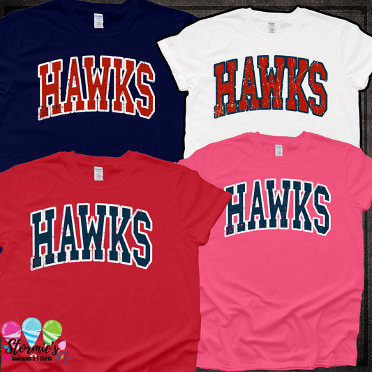 HJJH PTO Hawks Arched Distressed Fundraiser Shirt