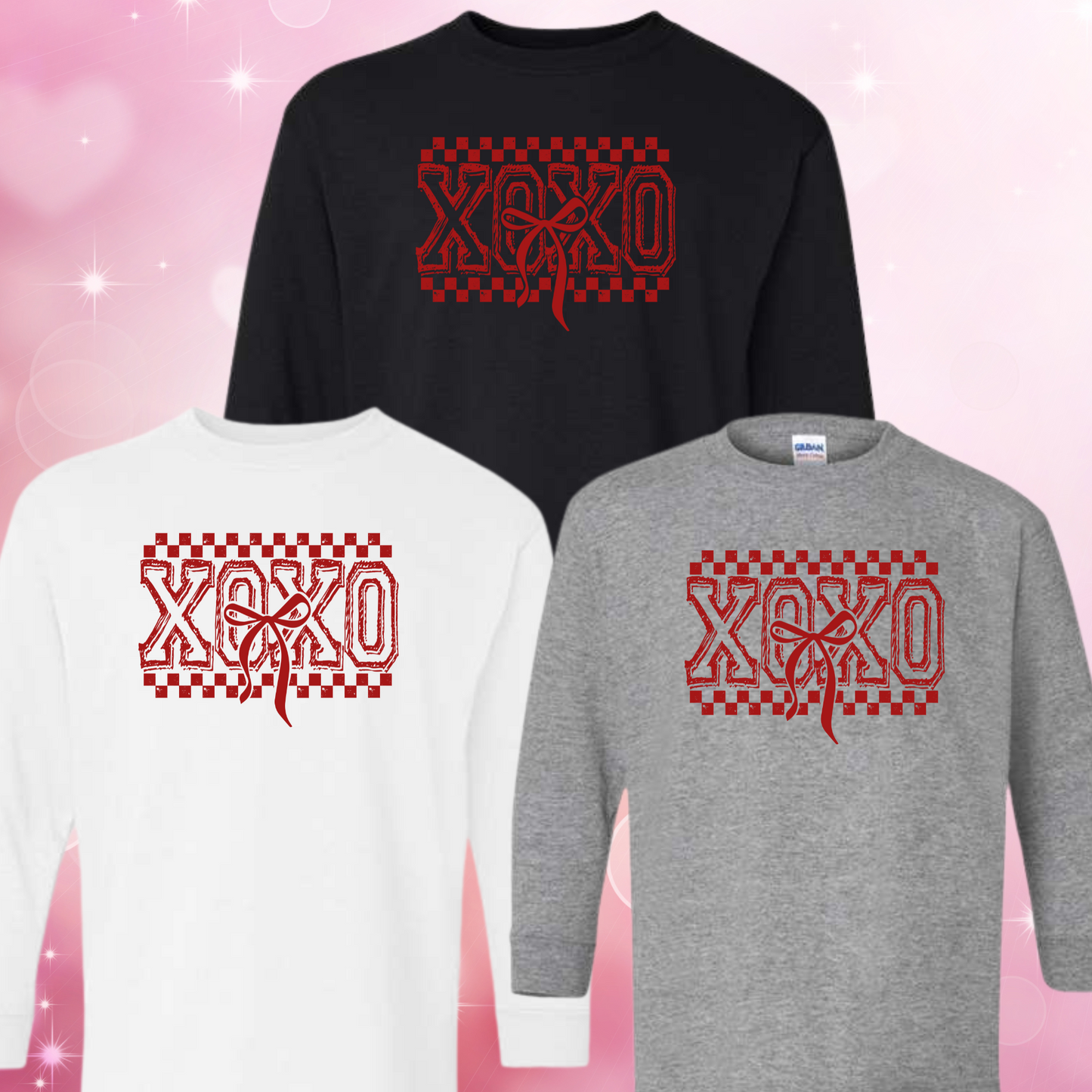 XOXO Bow Valentine's Day Long Sleeve Shirt