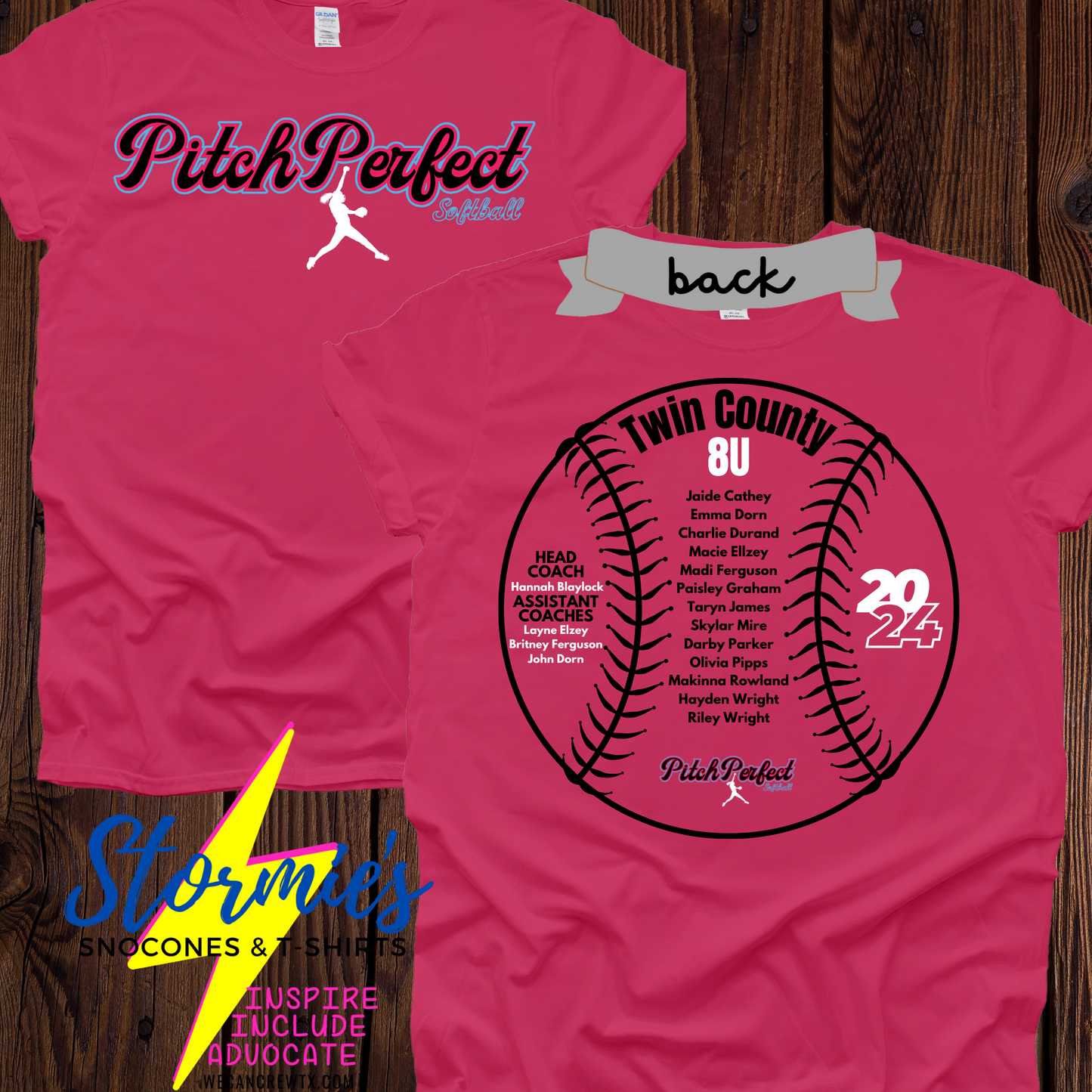 Pitch Perfect softball 8U Twin County 2024 Shirt