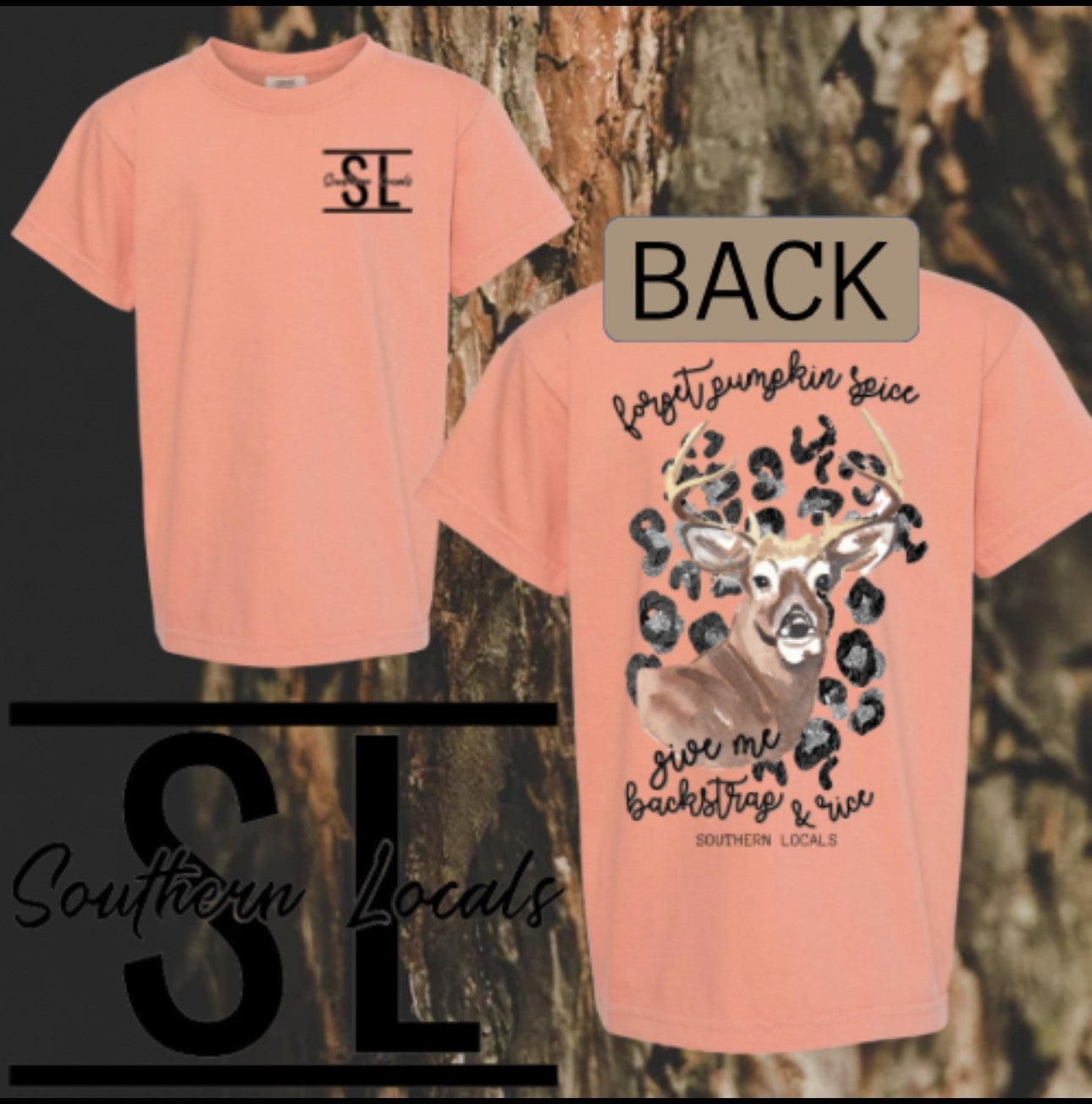 Southern Locals Backstrap Deer Comfort Colors Shirt Terracotta