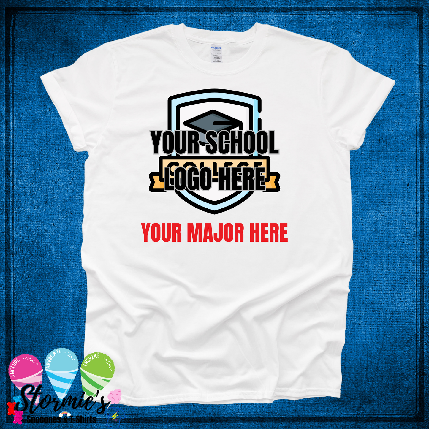 Your College Custom Major White Shirt - CHINA PICK UP ONLY FOR RUSH