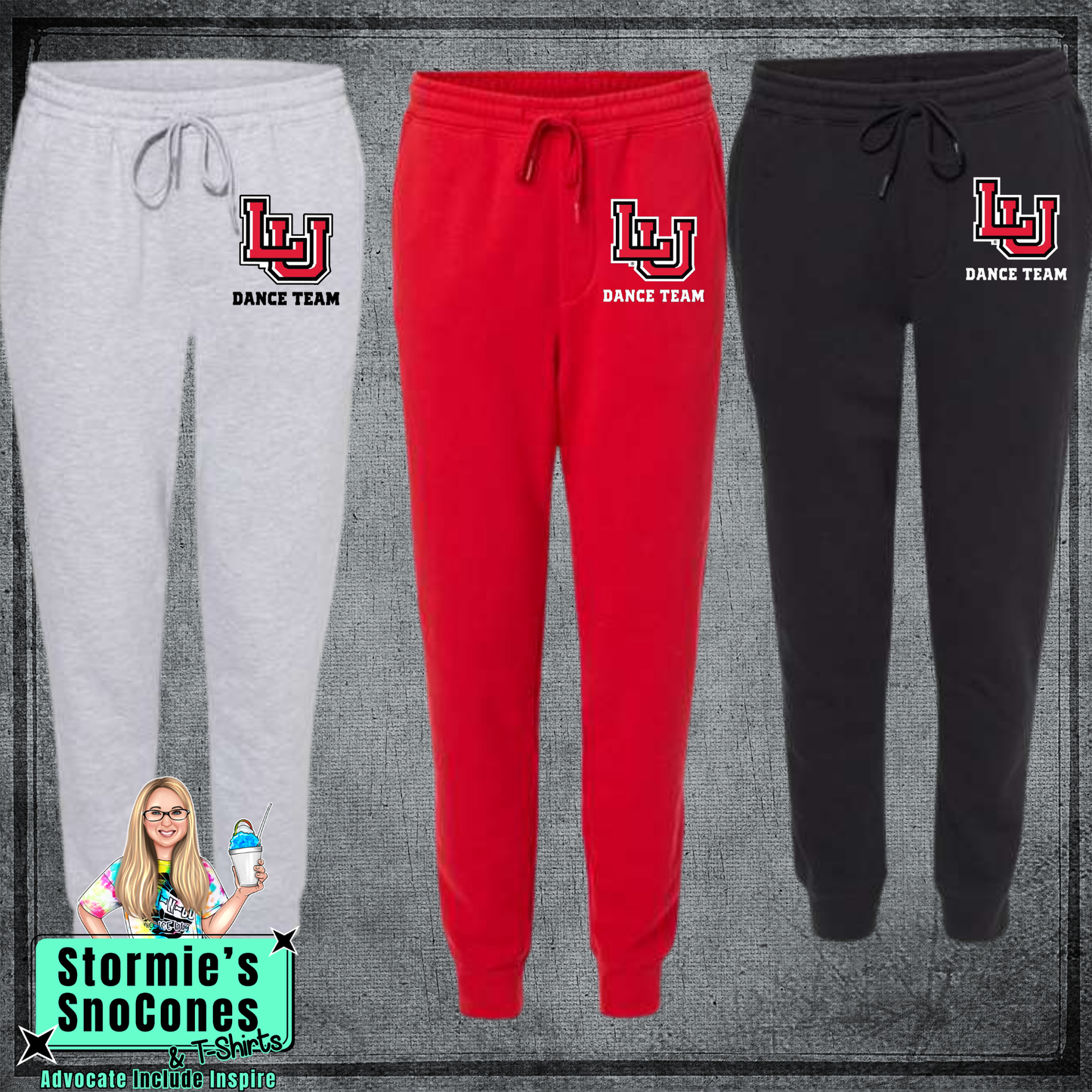 LUDT Lamar University Dance Team Logo Independent Trading Co Men's Midweight Fleece Sweatpants