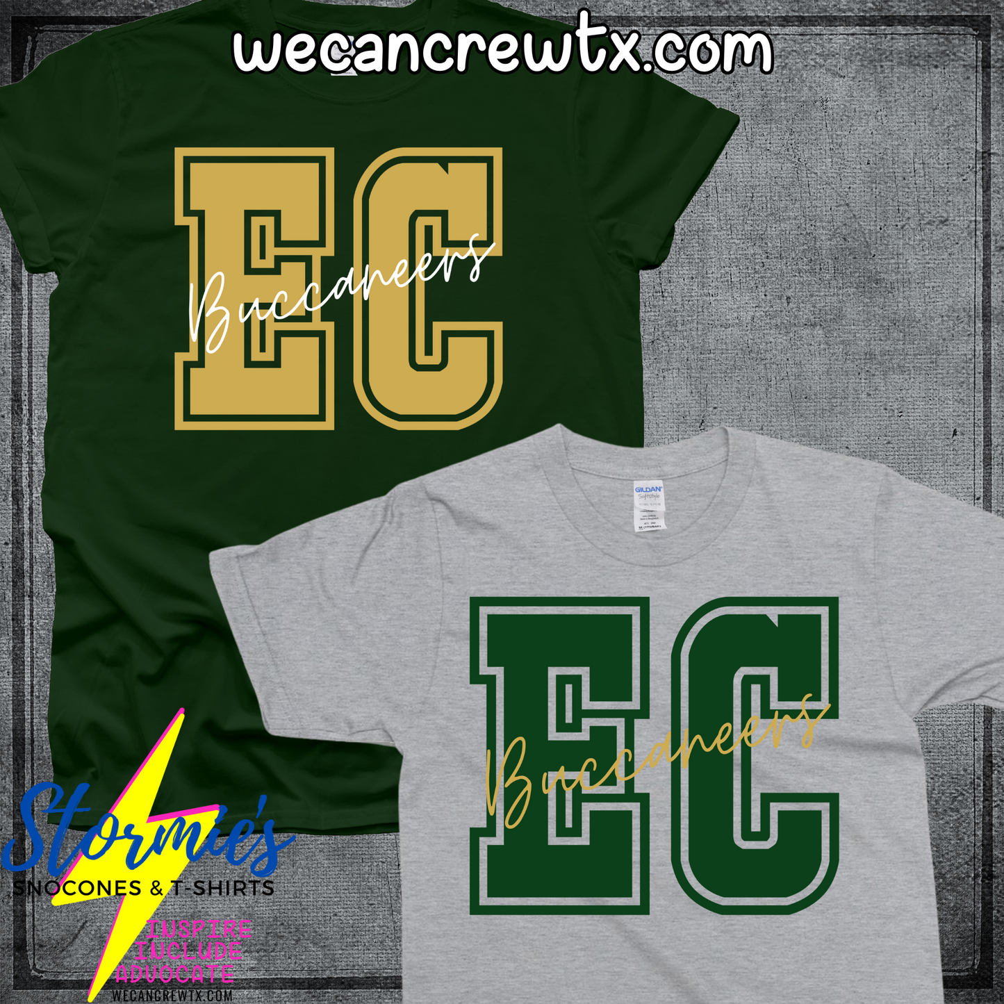 East Chambers Buccaneers EC Initials Cursive Shirt