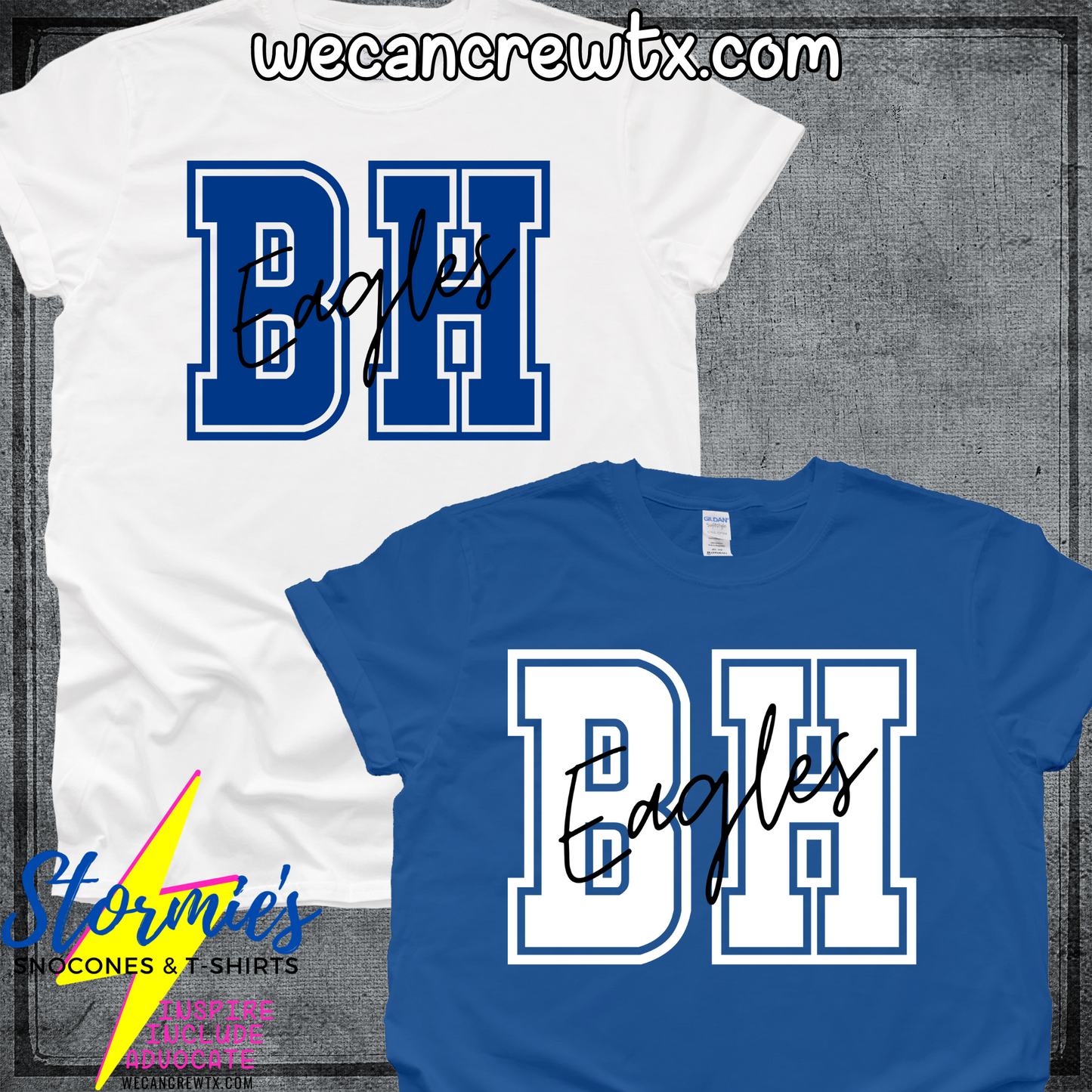 Barbers Hill Eagles BH Initials Cursive Shirt