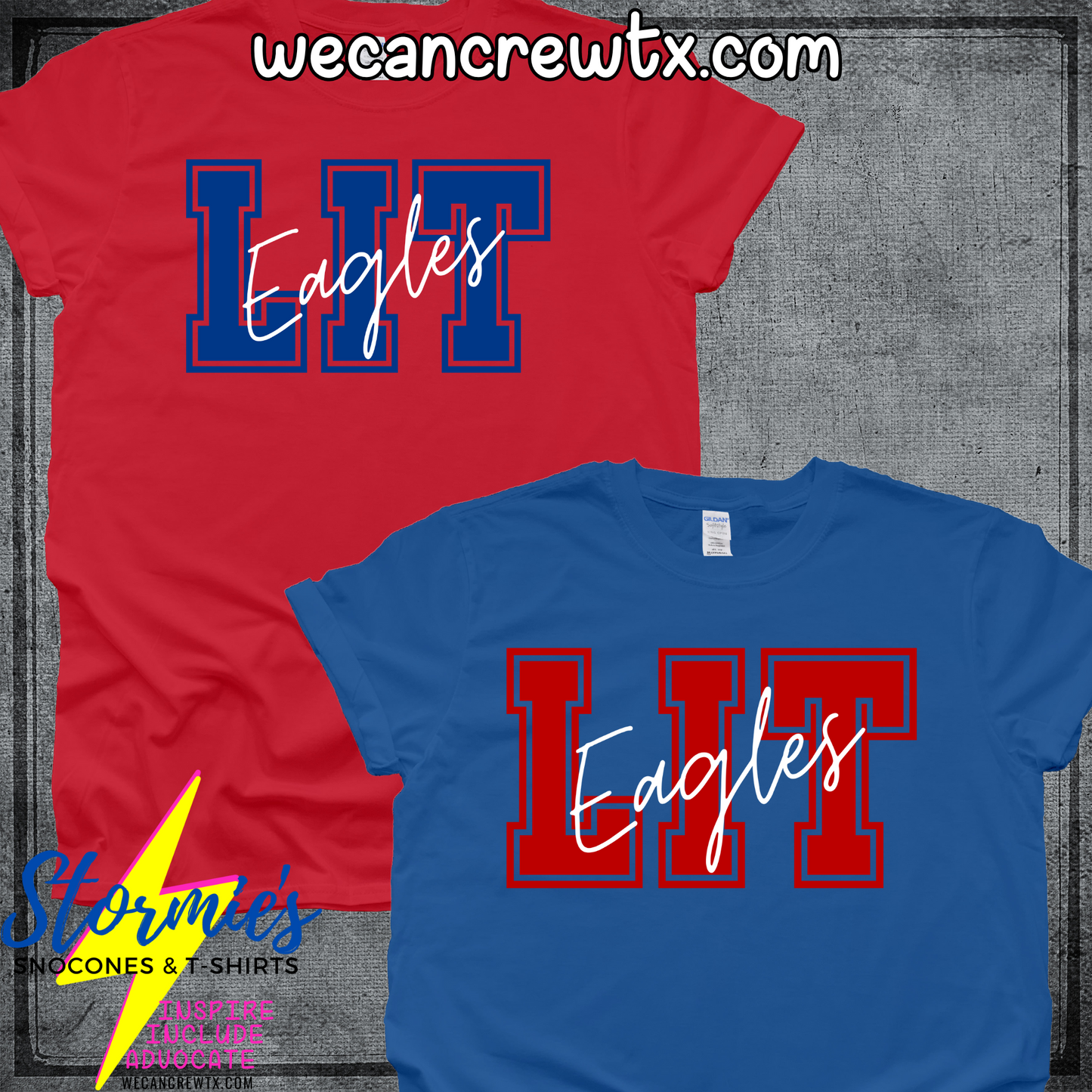 Lamar Institute of Technology Eagles LIT Initials Cursive Shirt