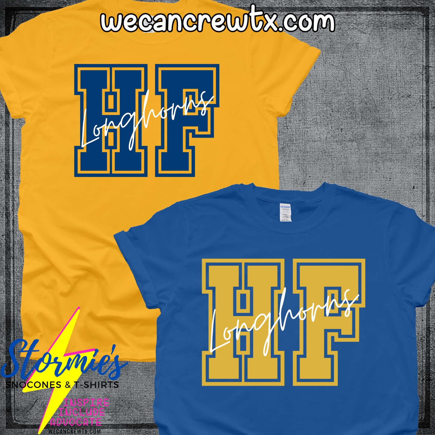 Hamshire Fannett Longhorns Initials Cursive Shirt