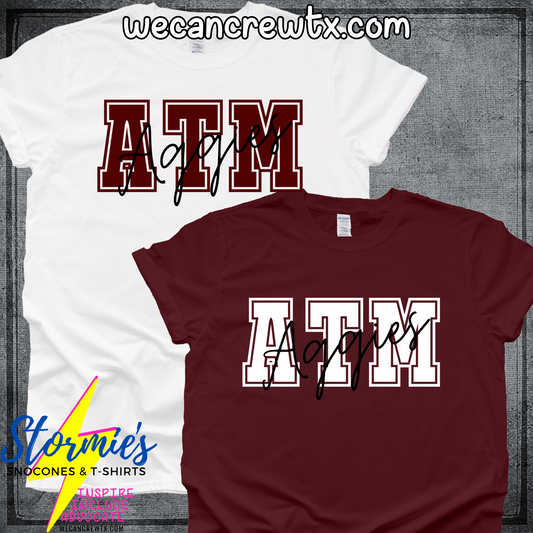 Texas A&M Aggies Initials Cursive Shirt