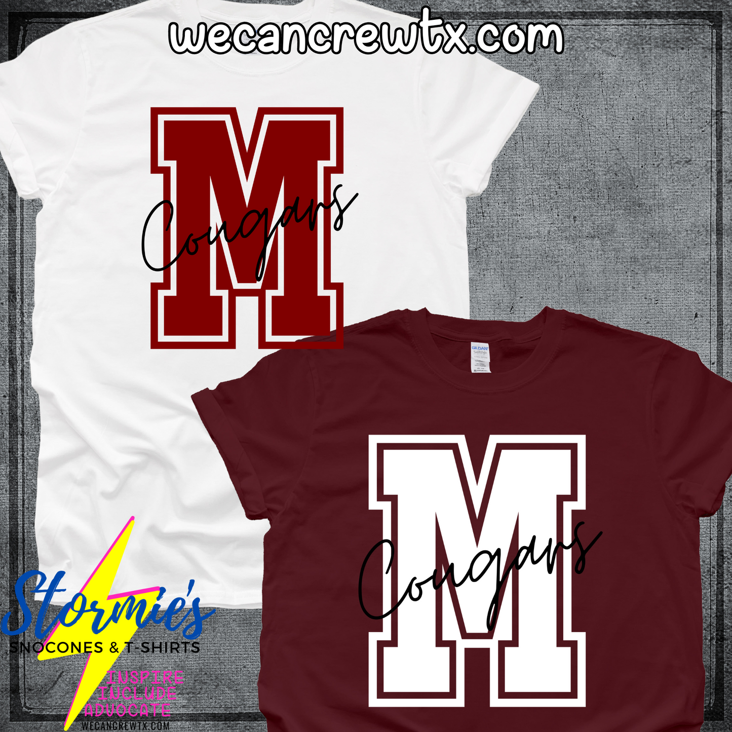 Munford Cougars Initials Cursive Shirt