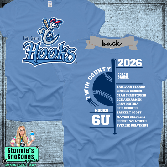 Hooks 6U Twin County 2026 Columbia Blue Fit Shirt