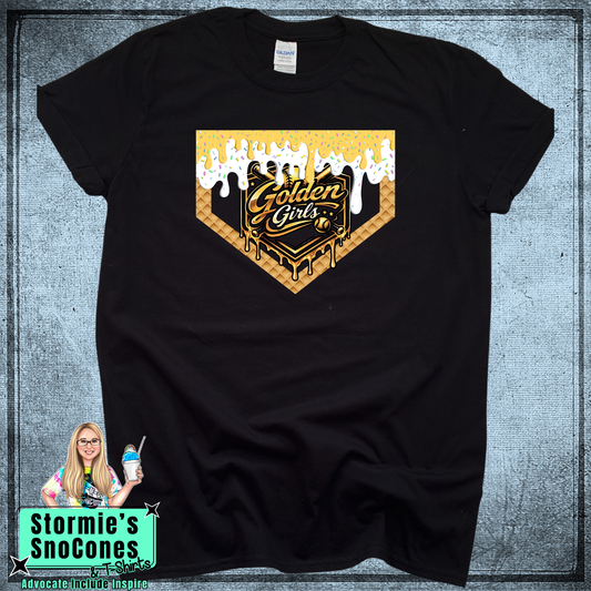 Golden Girls Baseball Drip Black Dryblend or Dryfit Shirt