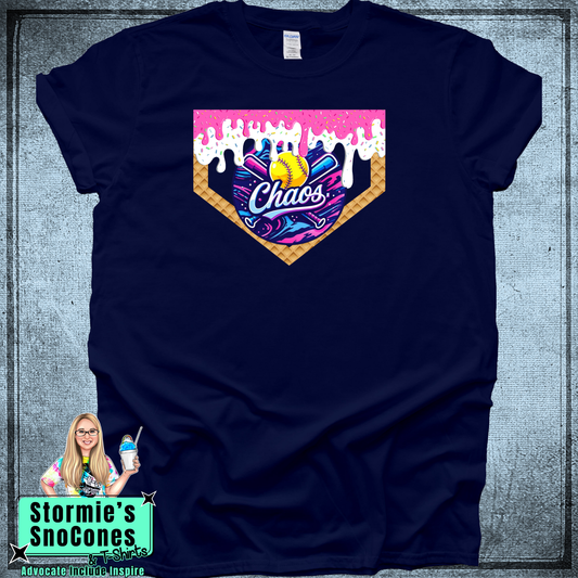 Chaos Baseball Drip Navy Dryblend or Dryfit Shirt