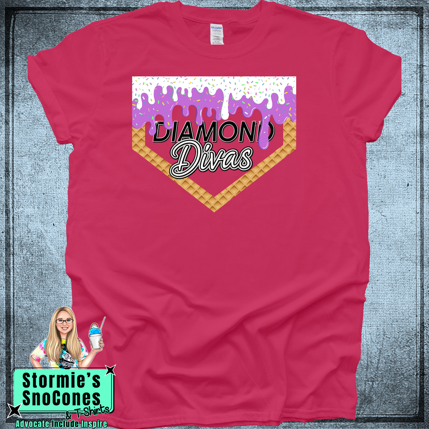 Diamond Divas Baseball Drip Pink Dryblend or Dryfit Shirt