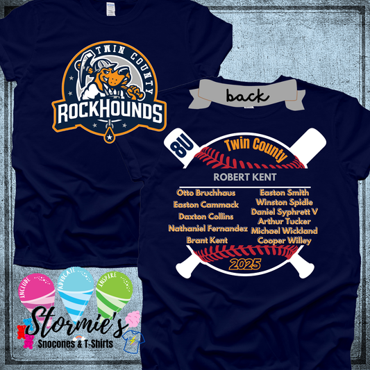 Rock Hounds 8u Twin County 2025 Navy Shirt