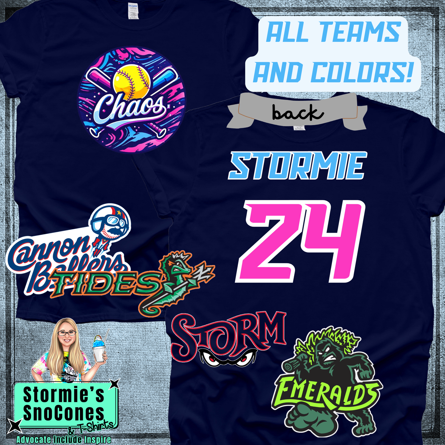 All Teams Custom Name and Number Team Shirt