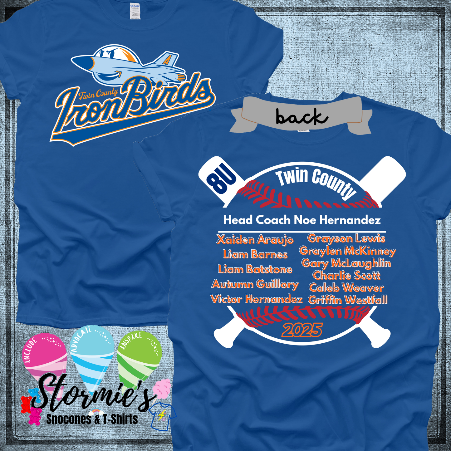 Ironbirds 8U Twin County 2025 Royal Blue Shirt