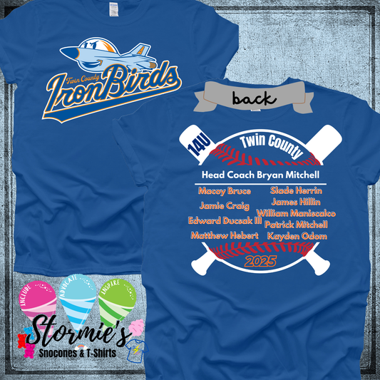 Ironbirds 14U Twin County 2025 Royal Blue Shirt