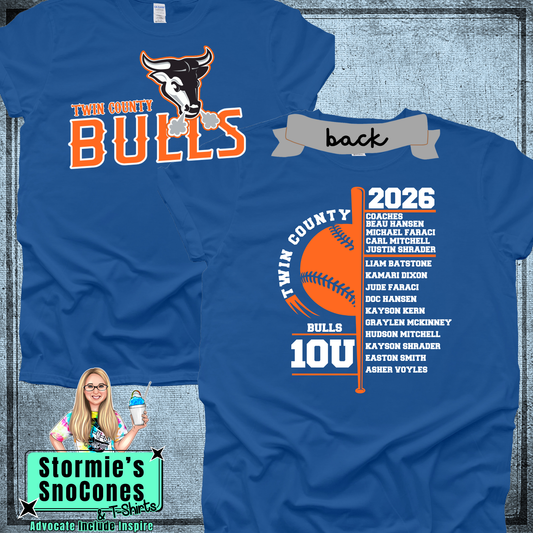 Bulls 10U Twin County 2026 Royal Blue Shirt