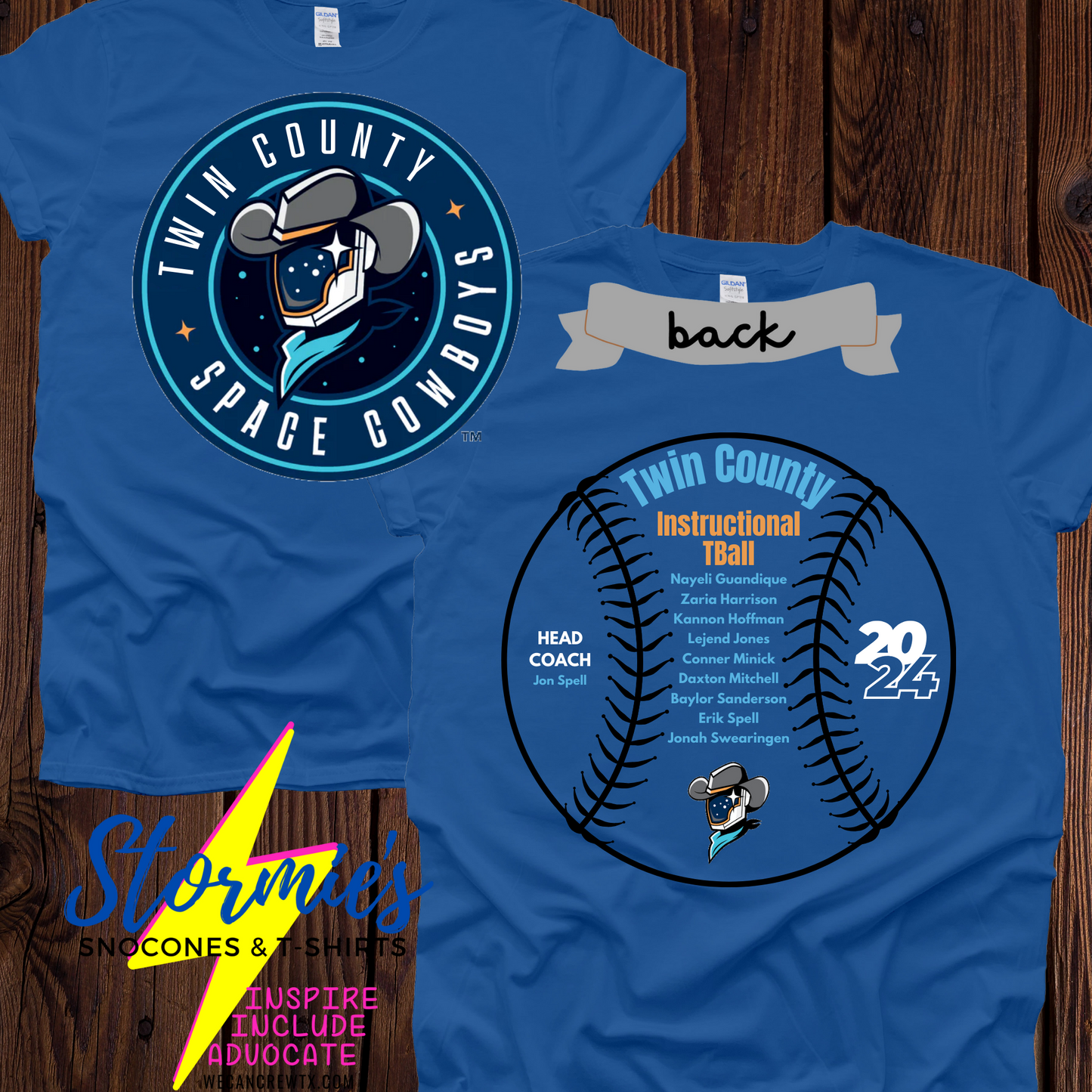 Space Cowboys Instructional Tball Twin County 2024 Shirt