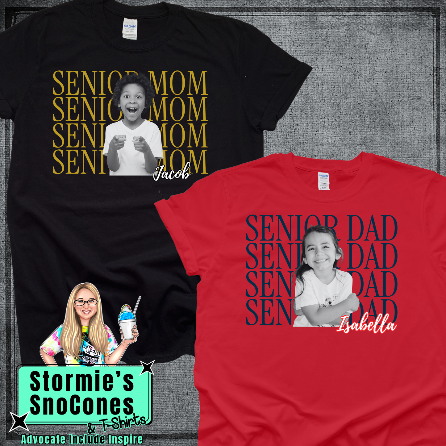Senior Mom Dad Sister Custom Picture Shirt