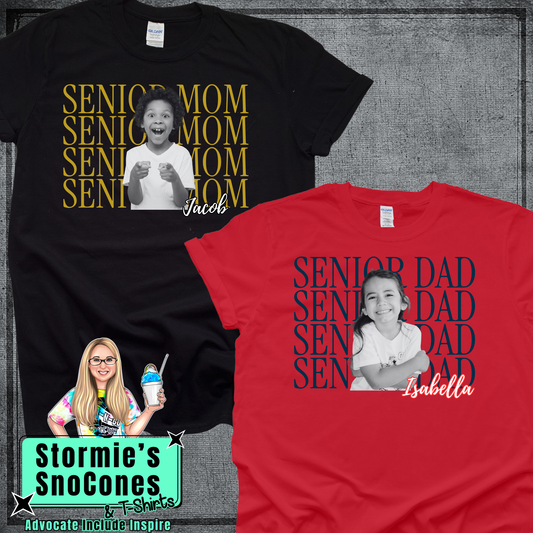 Senior Mom Dad Sister Custom Picture Shirt