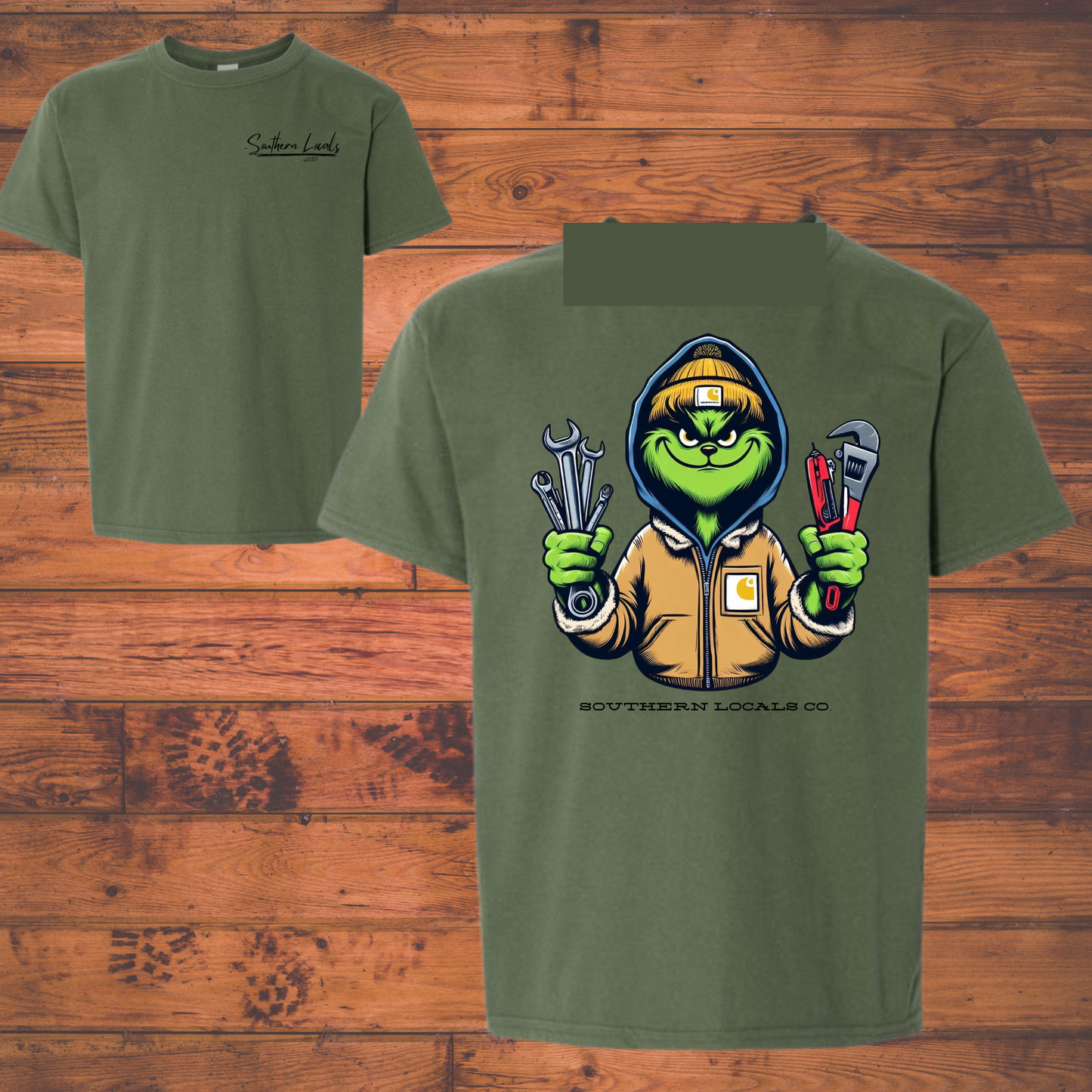 Southern Locals Grinch Tools Military Green SoftStyle Shirt