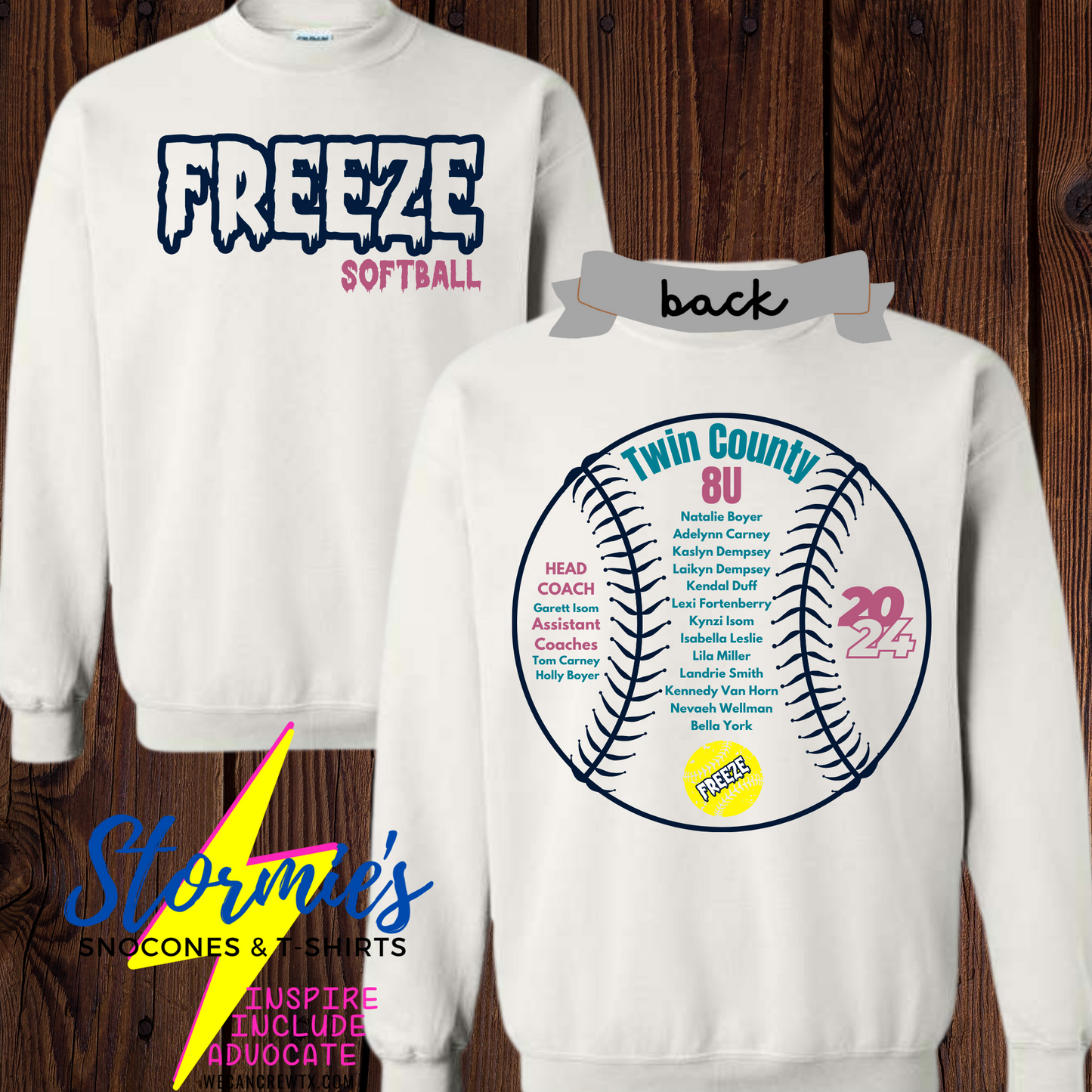 Freeze 8U Twin County 2024- Sweatshirt & Hoodie & Long Sleeve Shirt 2023-24