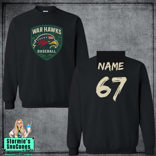 Warhawks Baseball Emblem Black Softstyle Sweatshirt & Hoodie & Long Sleeve Shirt