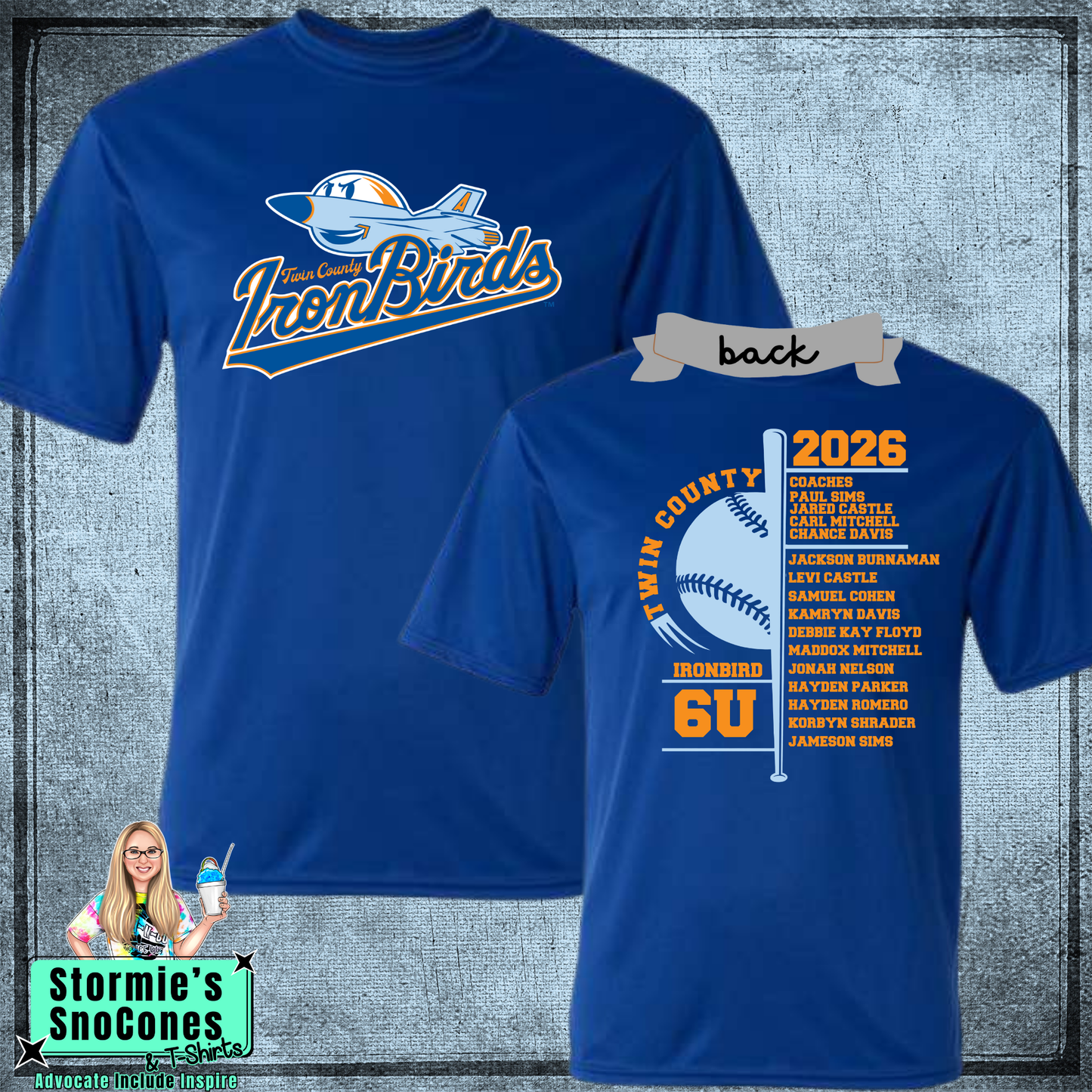 Ironbirds 6U Twin County 2026 Royal Blue Dry Fit Shirt