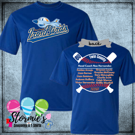 Ironbirds 8u Twin County 2025 Royal Blue Dry Fit Shirt