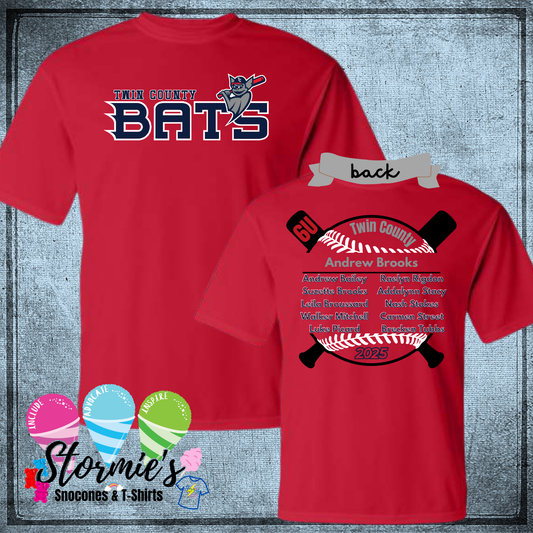 Bats 6U Twin County 2025 Red Dry Fit Shirt