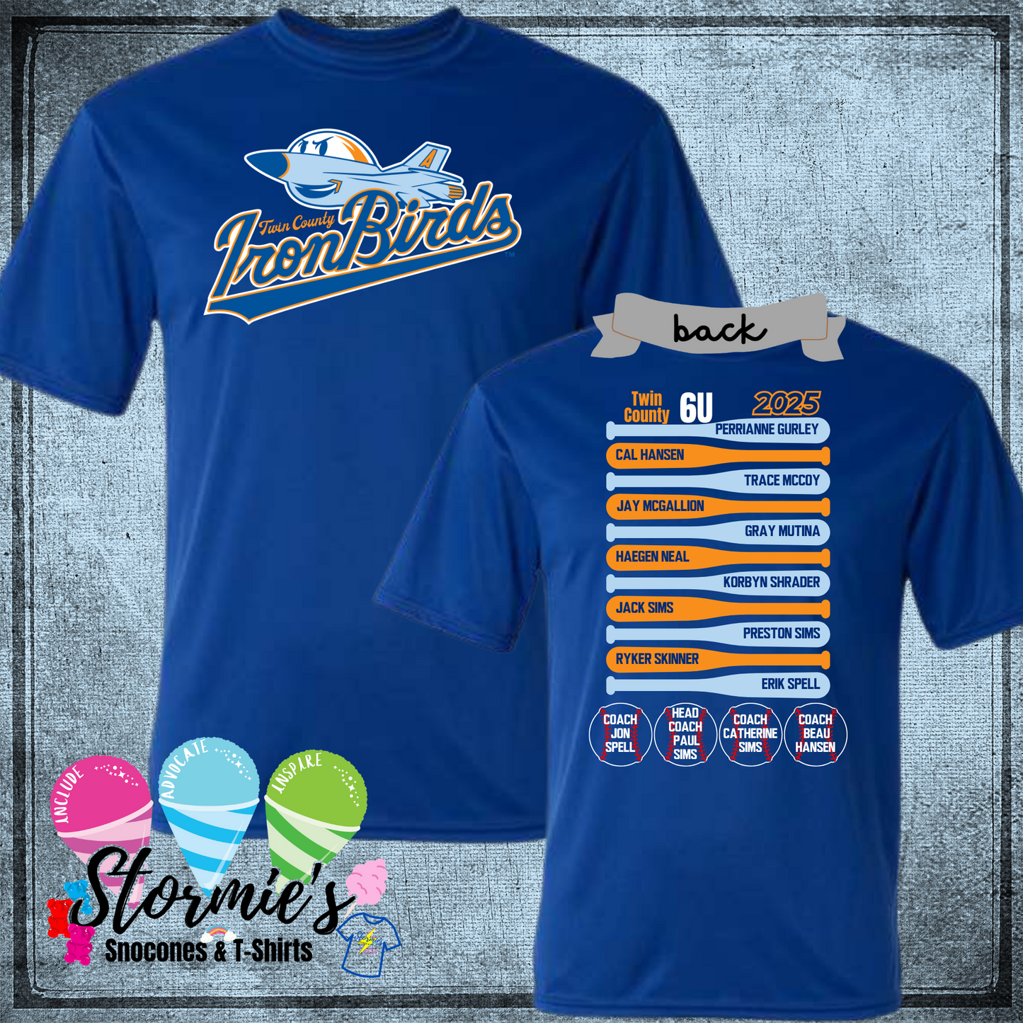 Ironbirds 6u Twin County 2025 Royal Blue Dry Fit Shirt