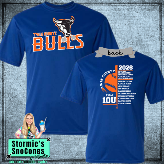 Bulls 10U Twin County 2026 Royal Blue Dry Fit Shirt