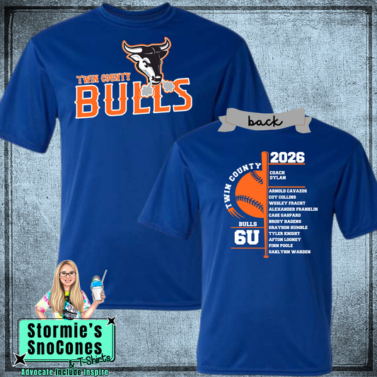 Bulls 6U Twin County 2026 Royal Blue Dry Fit Shirt