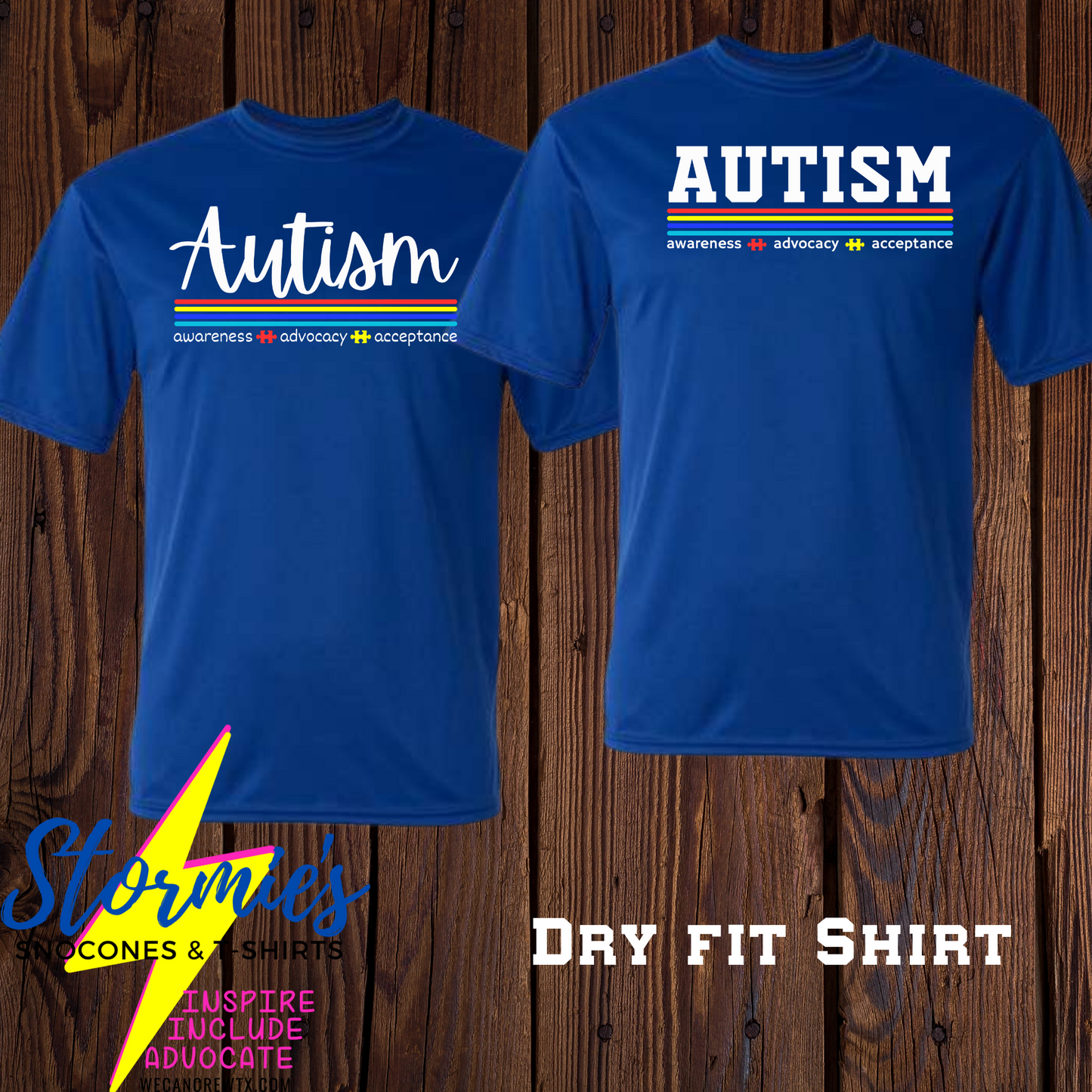 Autism Awareness Advocacy Acceptance Royal Blue Dry Fit Shirt