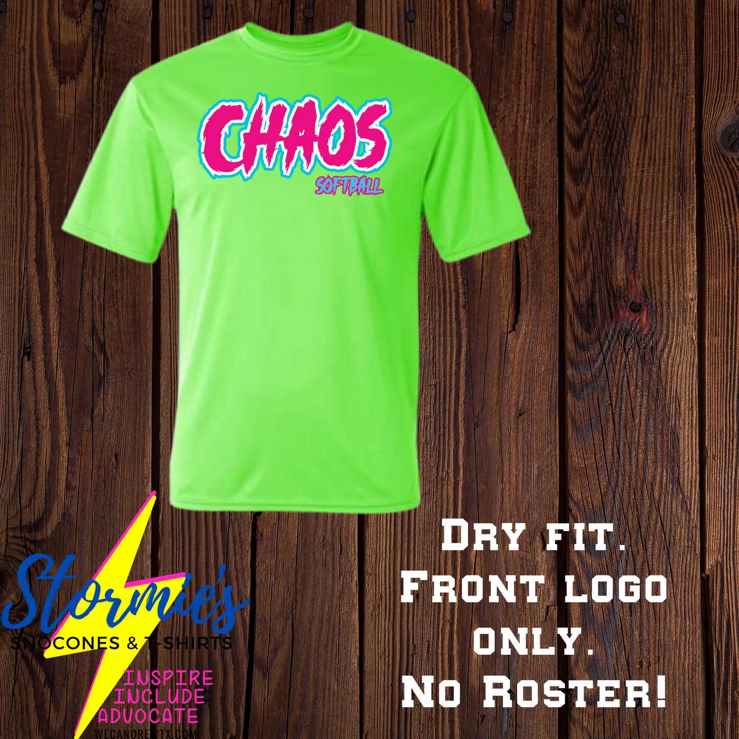 Chaos 10U 2024 Lime Dry Fit Shirt