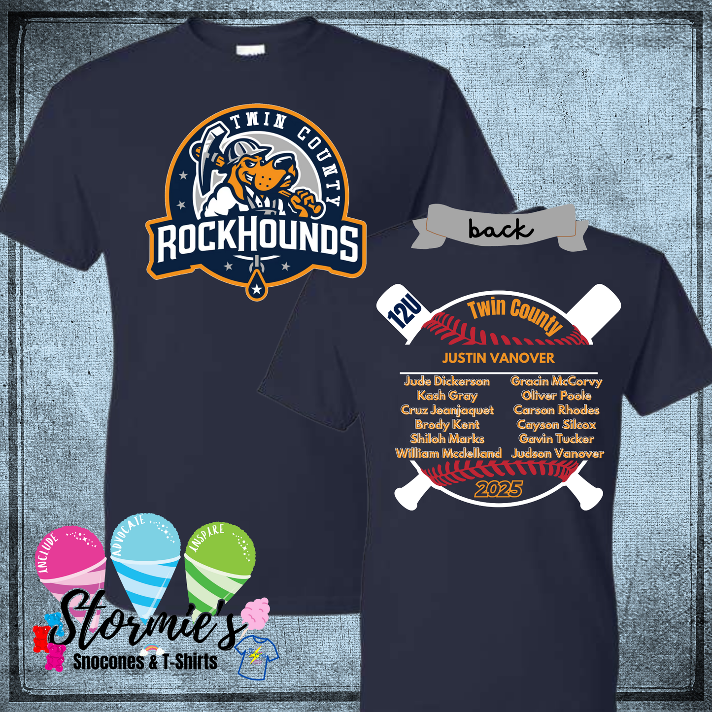 Rock Hounds 12u Twin County 2025 Navy Dry Fit Shirt