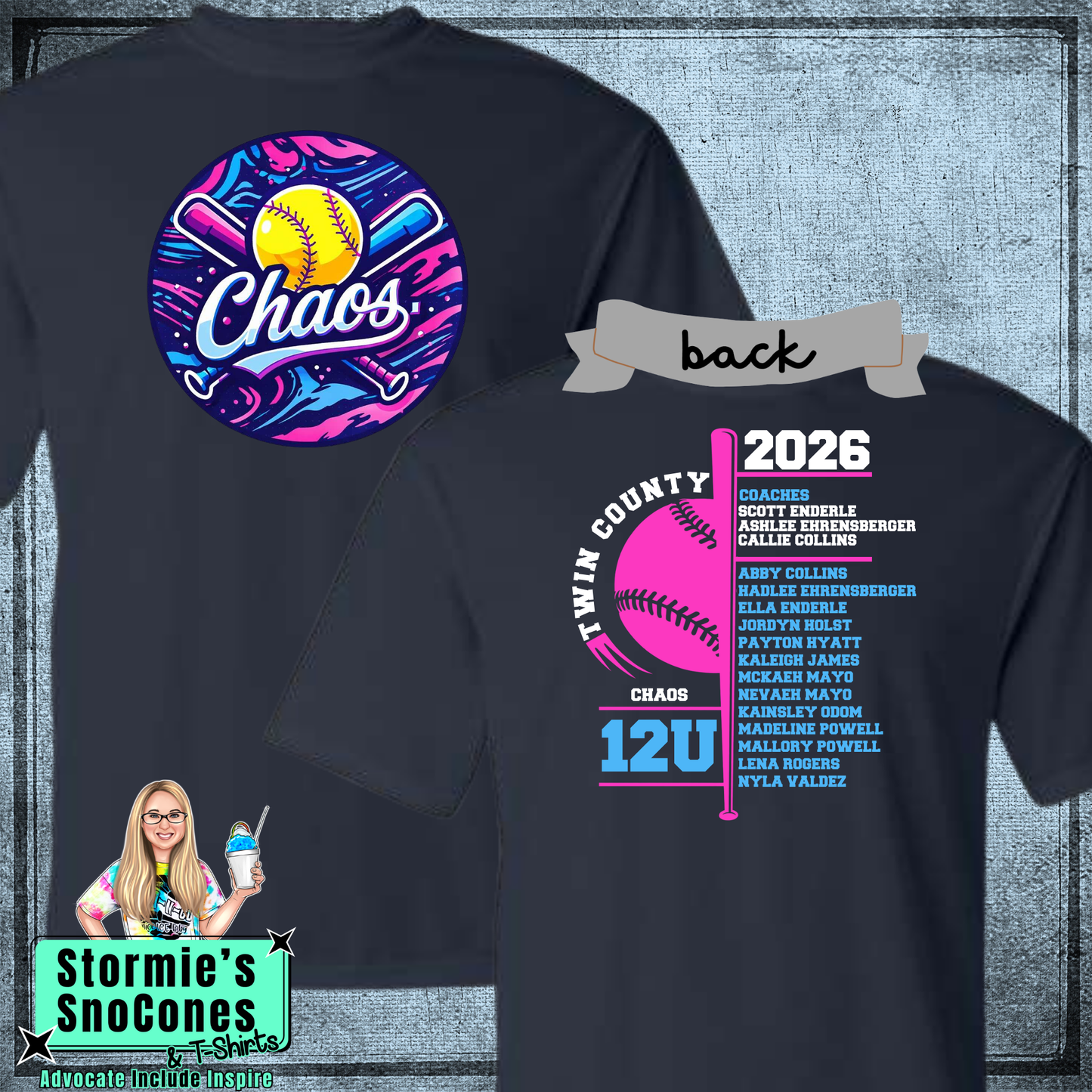 Chaos 12U Twin County 2026 Navy Dry Fit Shirt