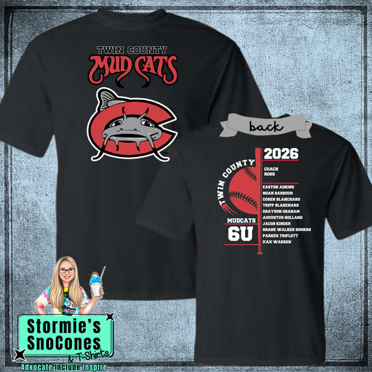 Mudcats 6U Twin County 2026 Black Dry Fit Shirt