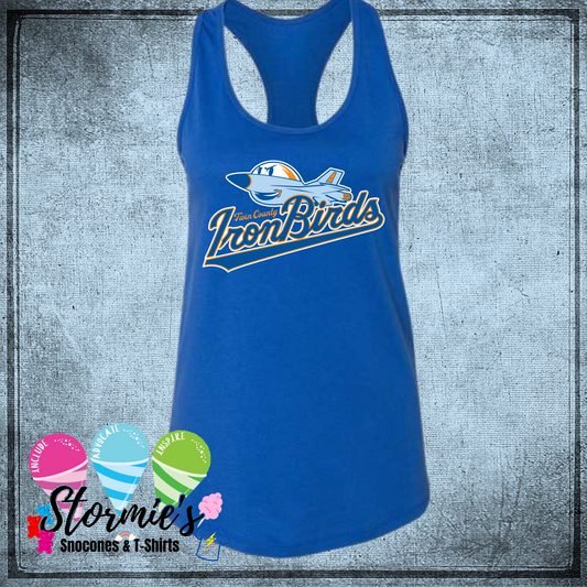 Ironbirds Twin County 2025 Bella Racer Back Royal Blue Tank Top