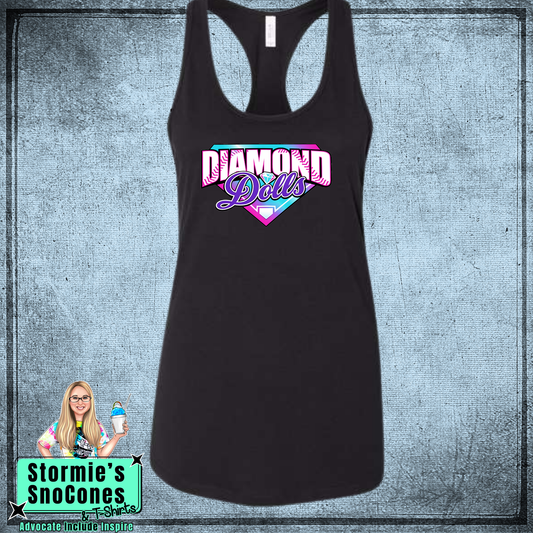 Diamond Dolls Twin County Bella Racer Back Black Tank Top