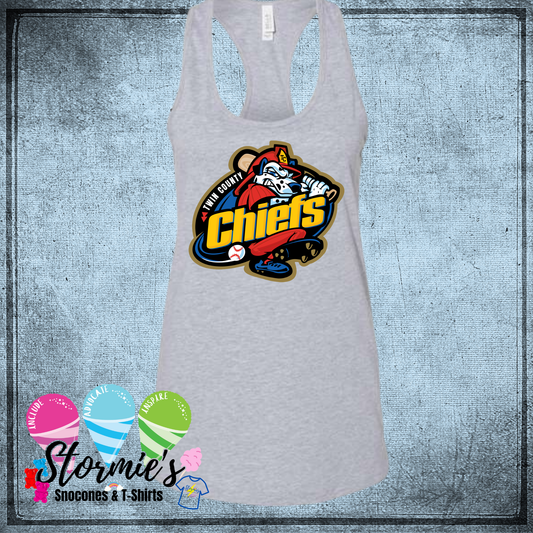 Chiefs Twin County 2025 Bella Racer Back Gray Tank Top