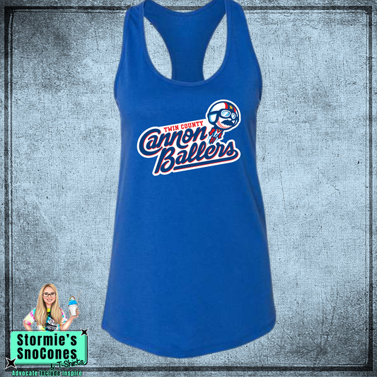 Cannon Ballers Bella Racer Back Royal Blue Tank Top