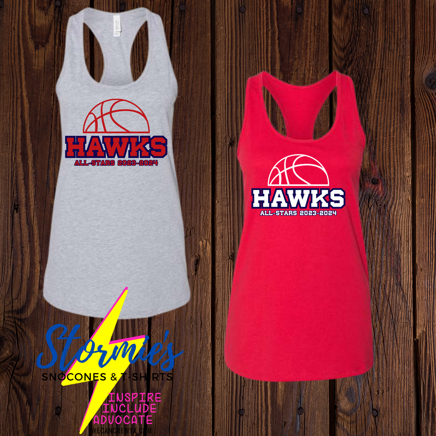 Hawks Basketball All-Stars 2023-2024 Bella Racer Back Tank Top