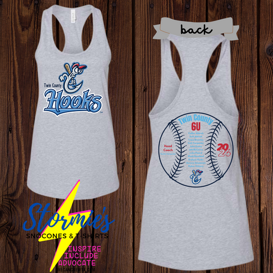 Hooks 6U Twin County 2024 Bella Racer Back Tank Top